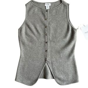 NWT Song of Style Aimee Song Gray Button Front Sweater Vest Gray S